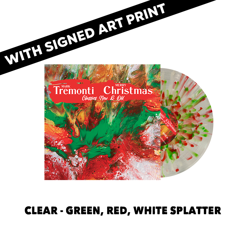 Vinyl LP - Clear - Red White Green Splatter - w/ Signed Photo - Mark Tremonti Christmas Classics New & Old